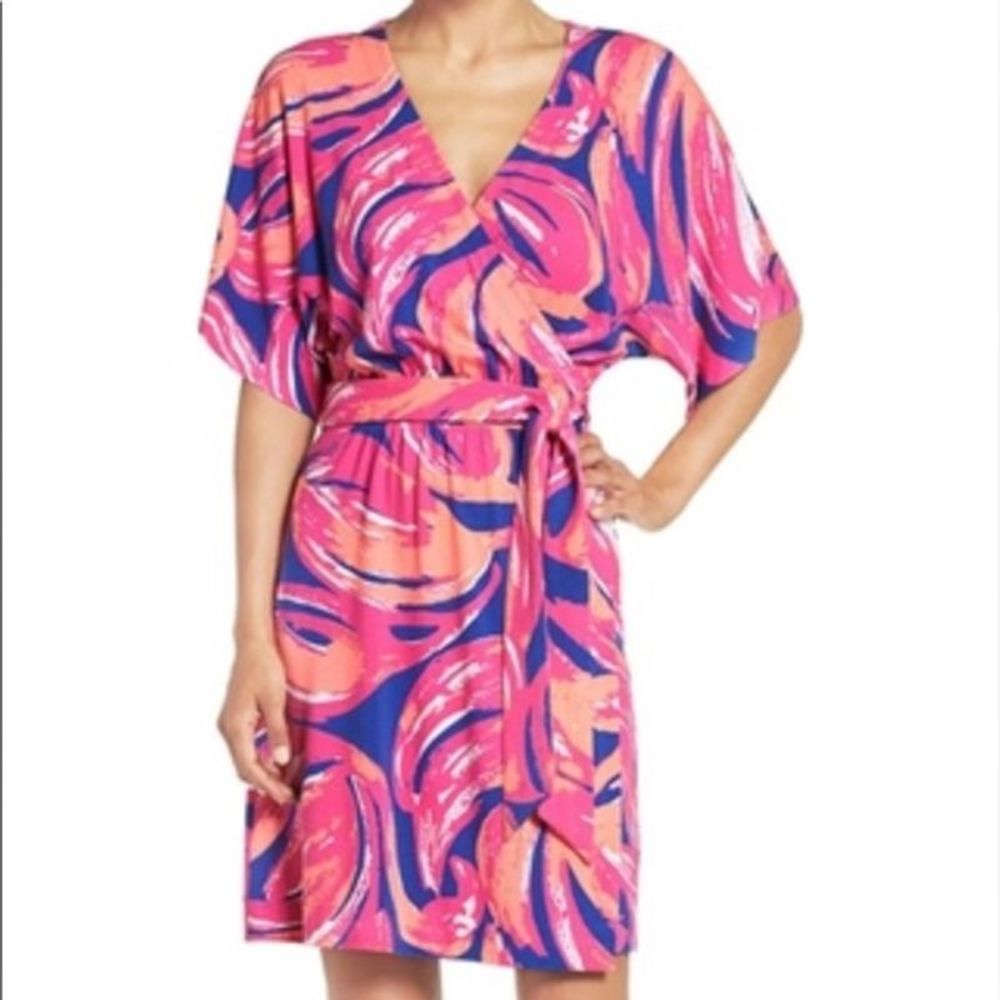 New Lilly Pulitzer Amoritta Wrap Dress Plume Bloom